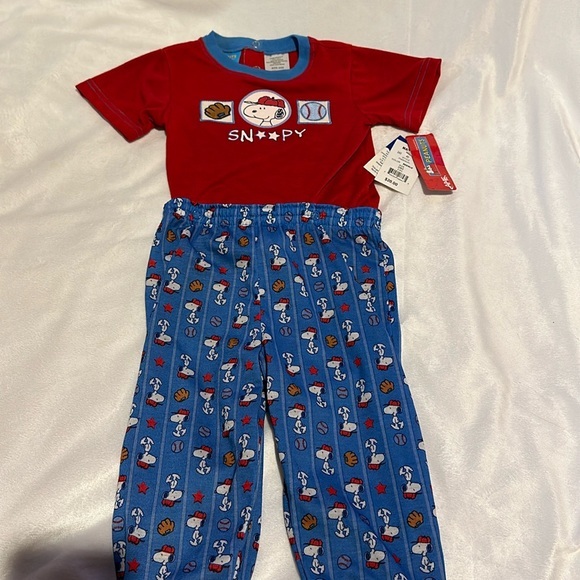 Vintage Snoopy Pajamas PJ’s 24M 90’s Snap on - Picture 1 of 13